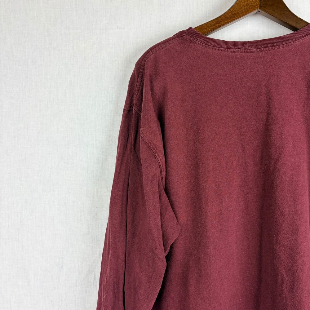 Carhartt Mens K126 PRT Long Sleeve Pocket T-Shirt Burgundy Maroon Original Fit M - Picture 12 of 13